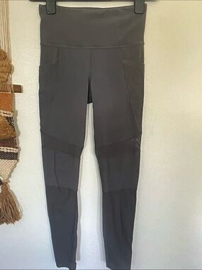 Athleta Charcoal High-Waist Leggings with Side Pockets